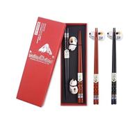 Set de baguettes japonaises motif chat avec plateau
