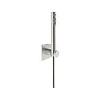 Set de baignoire Herzbach Design iX 17.914100.2.09 1600 mm, rosace 70x70mm, avec douchette, acier inoxydable brossé