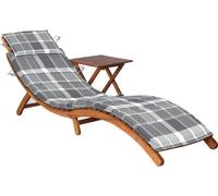 vidaXL Bain de soleil avec table et support en bois massif d'acacia