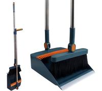 Set de balai en tissu et de balayette avec dents de peigne et long manche coupe-vent pour le nettoyage domestique et le balayage