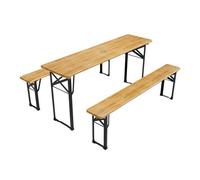 Set de bancs de bière Bichl 3 pièces en bois de sapin - Table et 2 bancs pliables 170 cm
