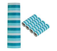 Set de banderoles pour la décoration, design turquoise, en papier, 5 rouleaux de 18 banderoles de 7 mm de large et 3 m de long, décoration de fête pour l'Anniversaire, le carnaval, décoration de table