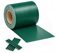 Set de bandes brise-vue Relaxdays, 1 rouleau de 35 m, vert | Brise-vue PVC double barre, clips inclus, opaque, résistant aux intempéries, anti-déchirure, jardin, balcon, terrasse
