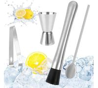 Set de bar en acier inoxydable pour mojito, shaker, glaçons
