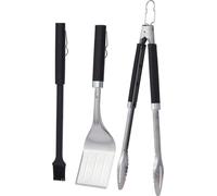 Set de barbecue 3 pièces - Pince, spatule et pinceau à barbecue en fonte - Accessoires de barbecue | Ustensiles de barbecue en métal