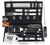 Set de barbecue avec thermomètre et brosse à barbecue dans un coffret de luxe