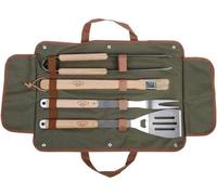 Set de barbecue en acier inoxydable, portable, avec thermomètre à viande, de grande qualité