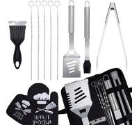 Set de barbecue professionnel 13 pièces en acier inoxydable - Accessoires de barbecue dans un sac de voyage