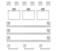 Set de barres porte-serviettes, montage mural, acier inoxydable durable, argenté