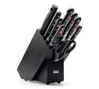 Set de bloc à couteaux CLASSIC, 10 pièces, avec fusil d'affûtage, ciseaux et fourchette à viande, noir, Wüsthof