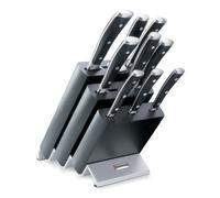 Set de bloc à couteaux CLASSIC, 10 pièces, avec fusil d'affûtage et fourchette à viande, noir, Wüsthof