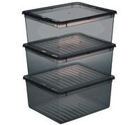 Set de boîtes de rangement 'bea', 3x 18 L, gris