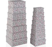 Set de boîtes d'organisation empilables versa Carton Coeurs 15 pièces 35 x 16,5 x 43 cm