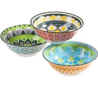 Set de bols en céramique Noedelkom - 1,0 l - Bols en céramique adaptés au micro-ondes pour le riz, la soupe, la salade et les pâtes