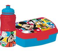 Set de bouteille et boîte à sandwich - Disney - Mickey Mouse - 380 ml - Plastique recyclable - Antidérapant