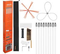 Set de brosses de cheminée VEVOR, brosse de cheminée d'une longueur max. de 9 m, brosse pour tuyaux de poêle avec deux têtes de brosse, ramoneur, outil de nettoyage de cheminée pour cheminées carrées 