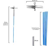 Set de brosses de ramonage 8,4 mètres x 250 mm de diamètre.