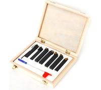 Set de burins de tournage CNC - 16 mm 7 pièces - Matériau acier 40Cr & carbure P30 - Haute précision - Épaisseur de la lame 4,5 mm - Coffret en bois