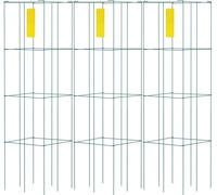 Set de cages à tomates, acier carré, 3,3 pieds, vert - Cages de support pour plantes de jardin, pack de 3