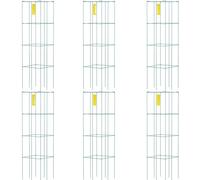 Set de cages à tomates - Cages de support pour plantes 6 pièces - Acier carré - 3,3 pieds - Jardin vert