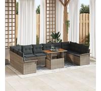 Set De Canapés De Jardin Vidaxl Ensemble De 11 Gris, Noir