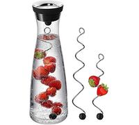 Set de carafes à eau WMF Basic 3 pièces, carafe 1 l avec 2 brochettes de fruits de différentes tailles, carafe en verre avec couvercle, couvercle en silicone, fermeture CloseUp