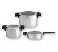 Set de casseroles 6 pièces BergHOFF Neo Glass en inox 18/10 Ø16 Ø20 Ø24 argent