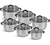 Set de casseroles – acier inoxydable – 12 pièces – avec fond sandwich