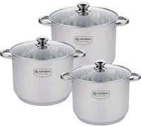 Set de casseroles - Acier inoxydable - 6 pièces - Fond sandwich