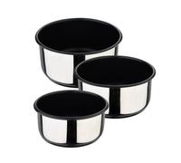 Bergner – Set de bols inox Click & Cook – 3 bols empilables avec couvercles