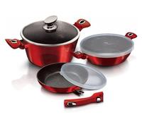 Set de Casseroles Berlinger Haus BH-7050 Granit Burgundy en Aluminium de Haute Qualité avec Revêtement Anti-Adhésif Triple et