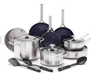 Set de casseroles Blue Diamond 15 pièces - Compatible avec toutes les sources de chaleur - Induction - Sans - Lavable au lave-vaisselle