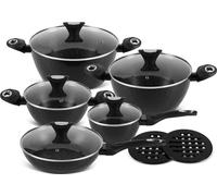 Set de casseroles de luxe 12 pièces en aluminium forgé