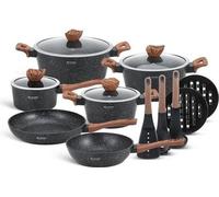 Set de casseroles de luxe 15 pièces en aluminium forgé