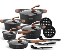 Set de casseroles de luxe 15 pièces en aluminium forgé