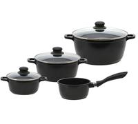 Set de casseroles ELO Basic Black Cast en fonte d'aluminium avec protection anti-flammes, induction, noir, 4 pièces