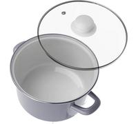 Set de casseroles en émail - Set de casseroles - 4 tailles 2 l, 3 l, 4 l, 5 l - Revêtement en émail - Marron