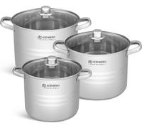 Set de casseroles exclusif, 6 pièces, en acier inoxydable, idéal comme cadeau, EDENBERG