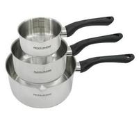 Set de Casseroles Fackelmann Geneva, 3 Pièces, 12 cm 16 cm 20 cm, Inox 18/8, Tous Feux Dont Induction