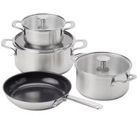 Set de casseroles KitchenAid en acier inoxydable, 7 pièces | Acier inoxydable / INOX - Sans