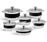 Set de casseroles modernes, 12 pièces, acier inoxydable, cadeau, induction, gaz, Edenberg
