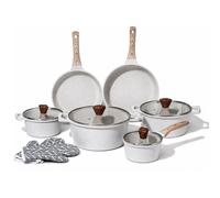Set de casseroles pour cuisinière à induction, 12 pièces – Revêtement antiadhésif sans PFAS Set de casseroles en aluminium avec couvercles en verre – Casseroles et poêles Compatible avec tous les type