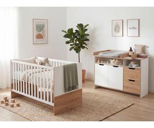Set de chambre de bébé Maxim 2 pièces XXL - Commode à langer, lit bébé 70 x 140 cm Soft-Close