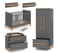 Set de chambre d'enfant Vitalispa Malia gris/chêne Lot de 4, Model 38273
