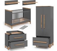 Set de chambre d'enfant Vitalispa Malia gris/chêne Lot de 4, Model 38273