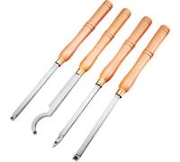 Set de ciseaux à bois, diamètre d'arbre 12 mm, ciseau à bois 4 pièces, ciseau à bois avec manche en bois, ciseau à bois avec clés Allen T15 et T20