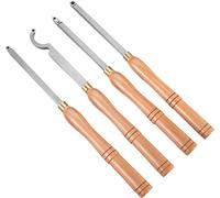 Set de ciseaux à bois, diamètre d'arbre 12 mm, ciseau à bois 4 pièces, ciseau à bois avec manche en bois, ciseau à bois avec clés Allen T15 et T20