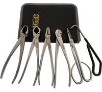 set de ciseaux Bonsai set d'outils pour bonsaïs 6 pièces concave coupe-bouton coupe-fil ciseaux à bonsaïs crochet pour racines de bonsaïs avec étui en cuir