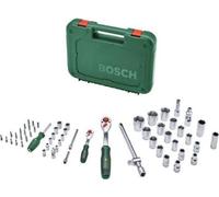 Set de Cliquets Bosch, 57 Pièces, 1/4" et 1/2", 55 Accessoires, Softgrip, Coffret de Transport