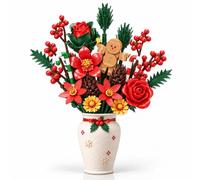 Set de Construction de Bouquet de Fleurs de Noël, Collection Botanique de Noël Compatible avec Les Fleurs Lego, Cadeau de Noël pour Ados et Petits-Enfants, 865 Pièces